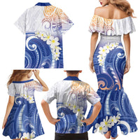 Marshall Islands Manit Day Family Matching Mermaid Dress and Hawaiian Shirt Plumeria and Polynesian Tribal LT9 - Polynesian Pride