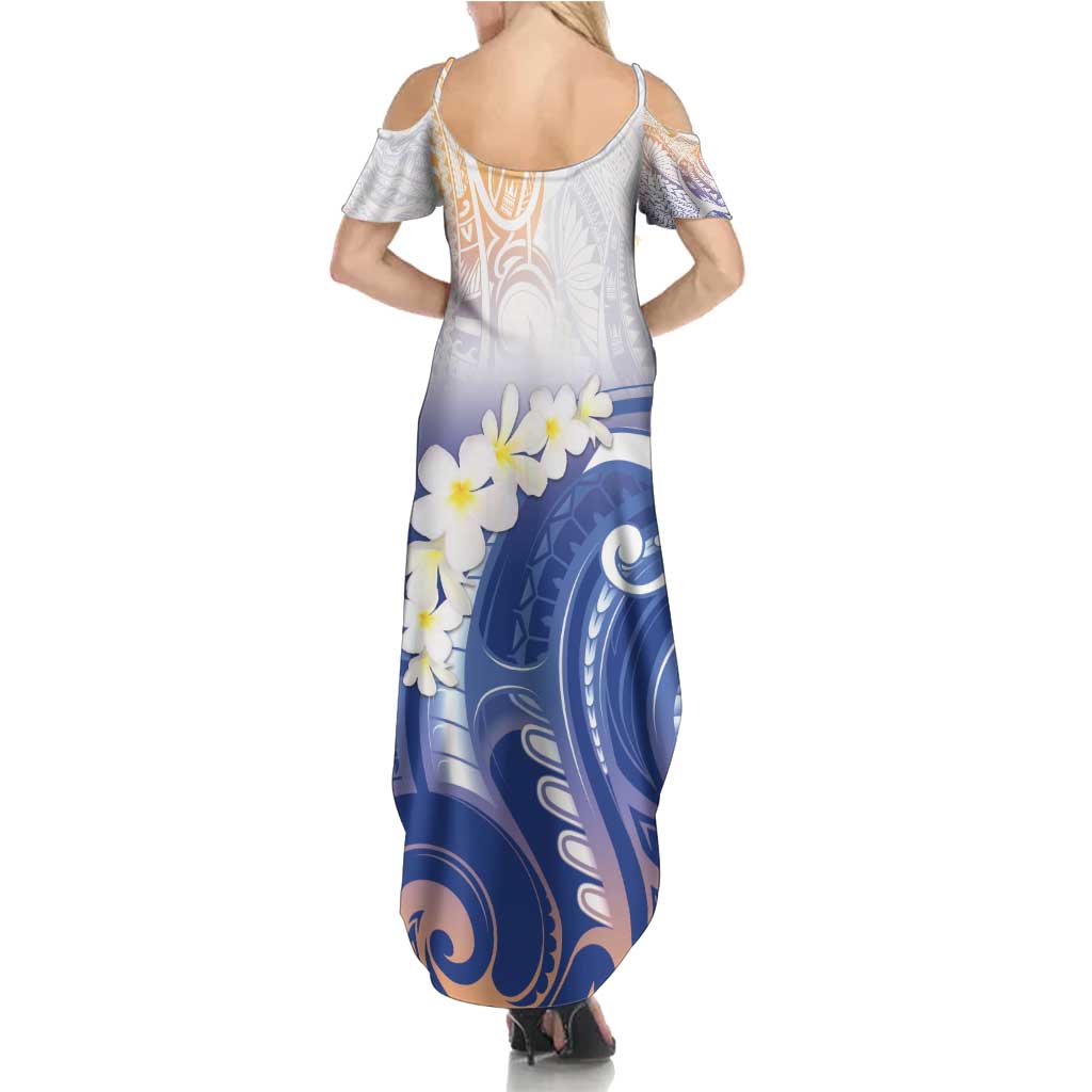 Marshall Islands Manit Day Family Matching Summer Maxi Dress and Hawaiian Shirt Plumeria and Polynesian Tribal LT9 - Polynesian Pride