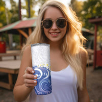 Marshall Islands Manit Day Skinny Tumbler Plumeria and Polynesian Tribal LT9 - Polynesian Pride