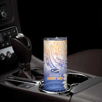Marshall Islands Manit Day Skinny Tumbler Plumeria and Polynesian Tribal LT9 - Polynesian Pride