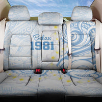 Palau 1981 Tribal Tattoo Back Car Seat Cover with Belau Plumeria Flowers LT9 One Size White - Polynesian Pride