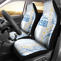 Palau 1981 Tribal Tattoo Car Seat Cover with Belau Plumeria Flowers LT9 - Polynesian Pride