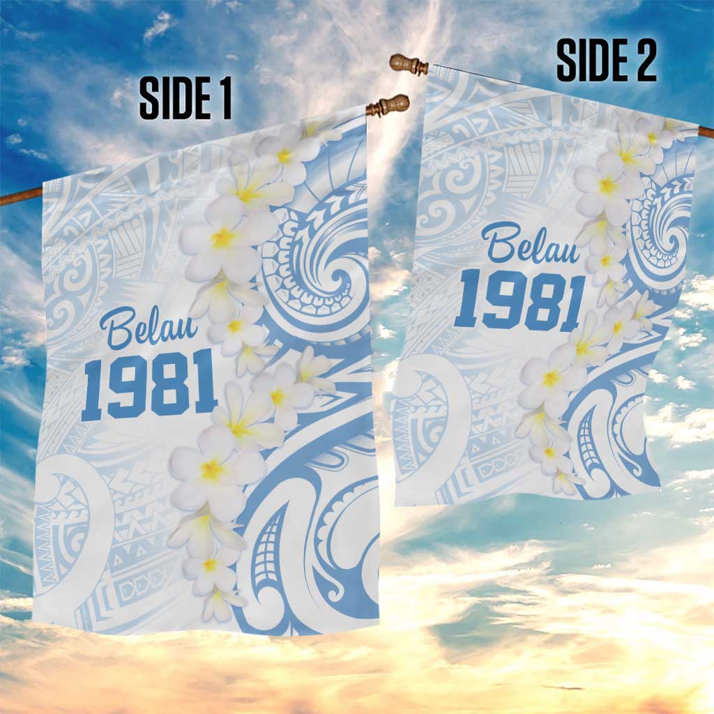 Palau 1981 Tribal Tattoo Garden Flag with Belau Plumeria Flowers LT9 - Polynesian Pride