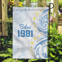 Palau 1981 Tribal Tattoo Garden Flag with Belau Plumeria Flowers LT9 Garden Flag White - Polynesian Pride