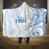 Palau 1981 Tribal Tattoo Hooded Blanket with Belau Plumeria Flowers LT9 - Polynesian Pride