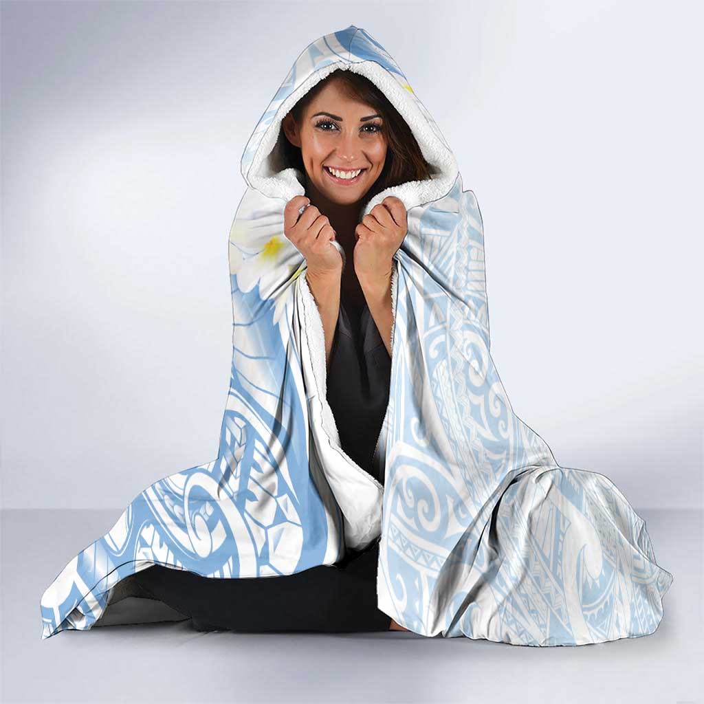 Palau 1981 Tribal Tattoo Hooded Blanket with Belau Plumeria Flowers LT9 - Polynesian Pride