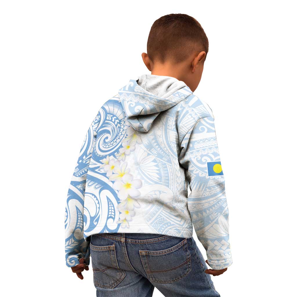 Palau 1981 Tribal Tattoo Kid Hoodie with Belau Plumeria Flowers LT9 - Polynesian Pride