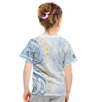 Palau 1981 Tribal Tattoo Kid T Shirt with Belau Plumeria Flowers LT9 - Polynesian Pride
