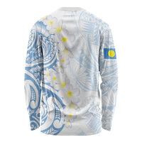 Palau 1981 Tribal Tattoo Long Sleeve Shirt with Belau Plumeria Flowers LT9 - Polynesian Pride