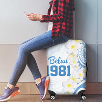 Palau 1981 Tribal Tattoo Luggage Cover with Belau Plumeria Flowers LT9 - Polynesian Pride