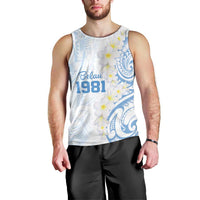 Palau 1981 Tribal Tattoo Men Tank Top with Belau Plumeria Flowers LT9 - Polynesian Pride
