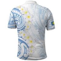 Palau 1981 Tribal Tattoo Polo Shirt with Belau Plumeria Flowers LT9 - Polynesian Pride