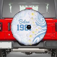 Palau 1981 Tribal Tattoo Spare Tire Cover with Belau Plumeria Flowers LT9 - Polynesian Pride