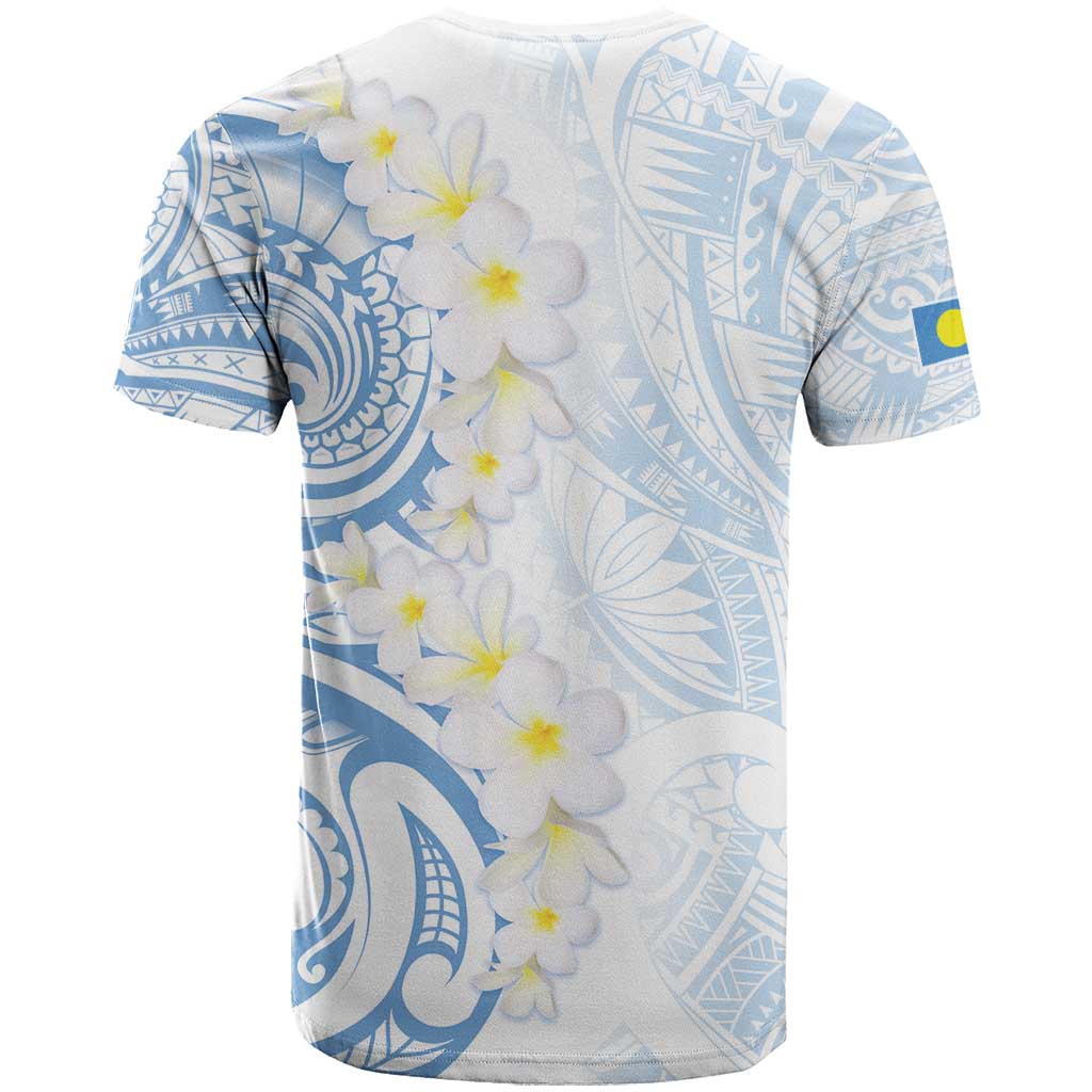Palau 1981 Tribal Tattoo T Shirt with Belau Plumeria Flowers LT9 - Polynesian Pride