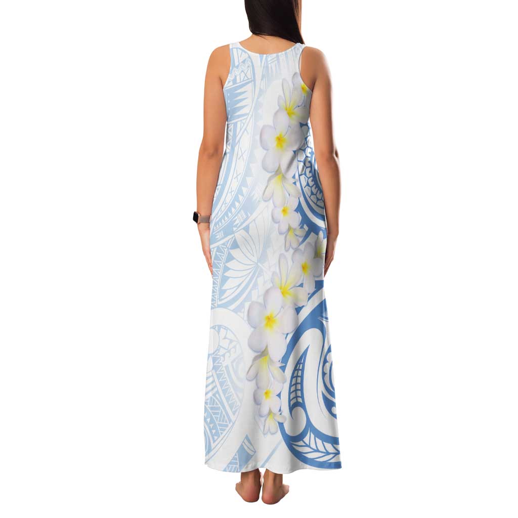 Palau 1981 Tribal Tattoo Tank Maxi Dress with Belau Plumeria Flowers LT9 - Polynesian Pride