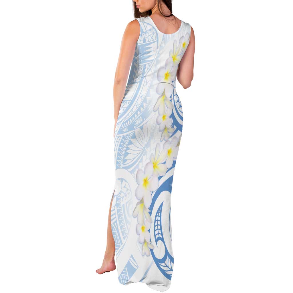 Palau 1981 Tribal Tattoo Tank Maxi Dress with Belau Plumeria Flowers LT9 - Polynesian Pride