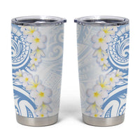 Palau 1981 Tribal Tattoo Tumbler Cup with Belau Plumeria Flowers LT9 White - Polynesian Pride