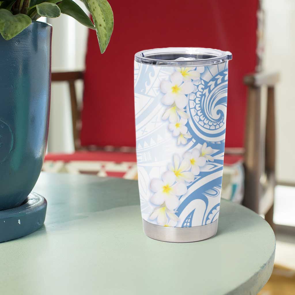 Palau 1981 Tribal Tattoo Tumbler Cup with Belau Plumeria Flowers LT9 - Polynesian Pride