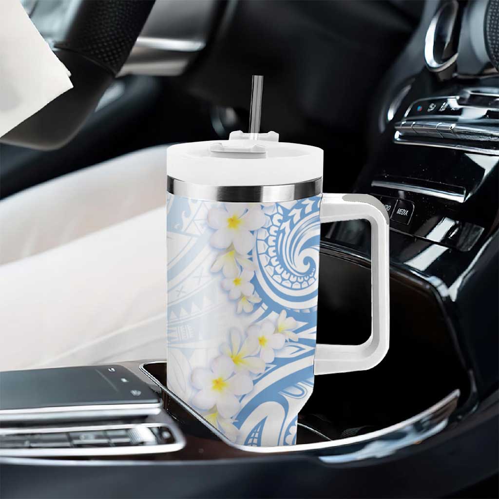 Palau 1981 Tribal Tattoo Tumbler With Handle with Belau Plumeria Flowers LT9 - Polynesian Pride