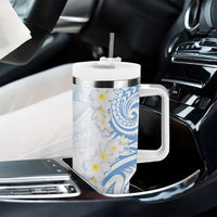 Palau 1981 Tribal Tattoo Tumbler With Handle with Belau Plumeria Flowers LT9 - Polynesian Pride