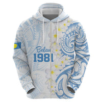Palau 1981 Tribal Tattoo Zip Hoodie with Belau Plumeria Flowers LT9 - Polynesian Pride