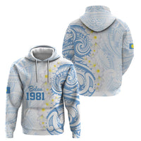 Palau 1981 Tribal Tattoo Zip Hoodie with Belau Plumeria Flowers LT9 - Polynesian Pride
