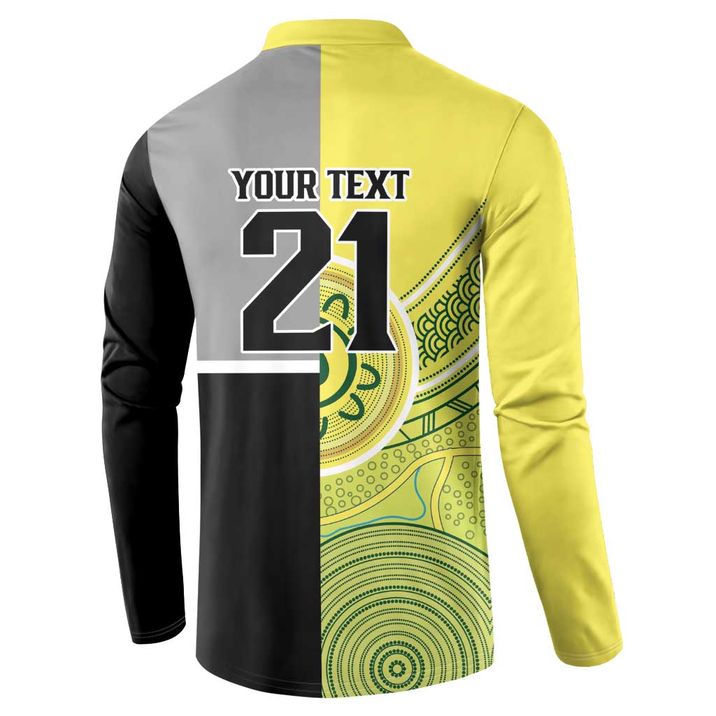 Custom Cricket AUNZ Spirit Button Sweatshirt Aussie New Zealand Retro Edition - Polynesian Pride