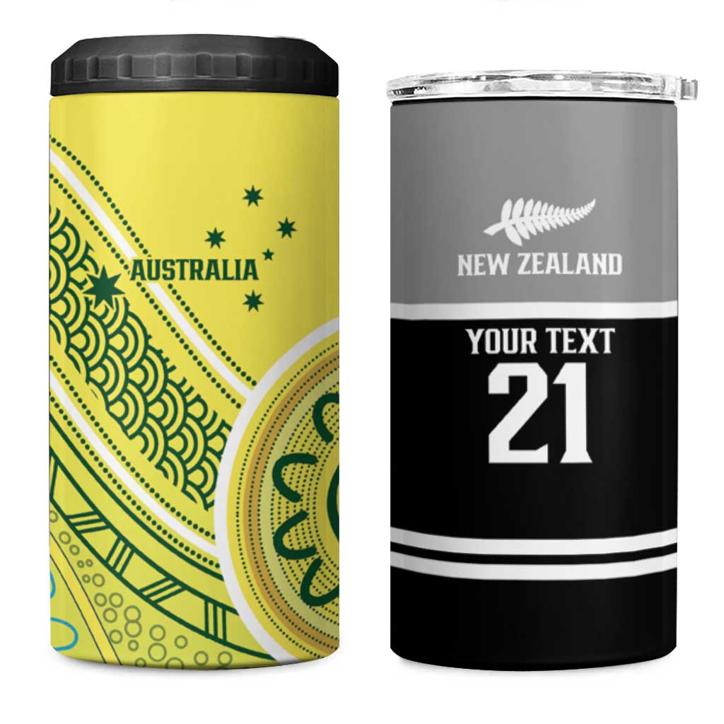 Custom Cricket AUNZ Spirit 4 in 1 Can Cooler Tumbler Aussie New Zealand Retro Edition LT9 One Size: 16 oz Black - Polynesian Pride