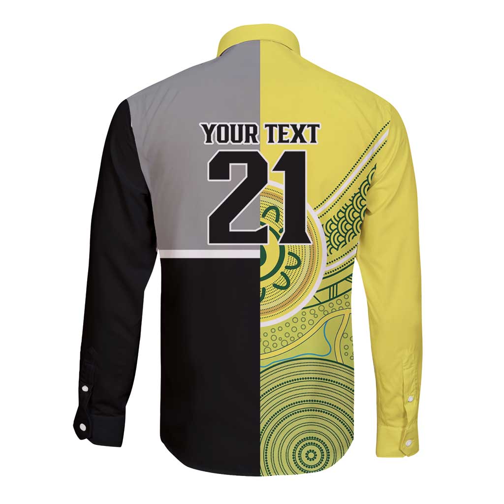 Custom Cricket AUNZ Spirit Long Sleeve Button Shirt Aussie New Zealand Retro Edition - Polynesian Pride