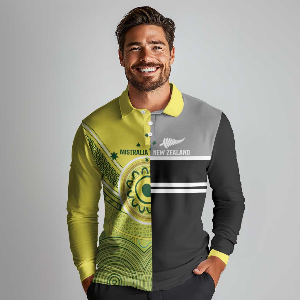 Custom Cricket AUNZ Spirit Long Sleeve Polo Shirt Aussie New Zealand Retro Edition LT9 - Polynesian Pride