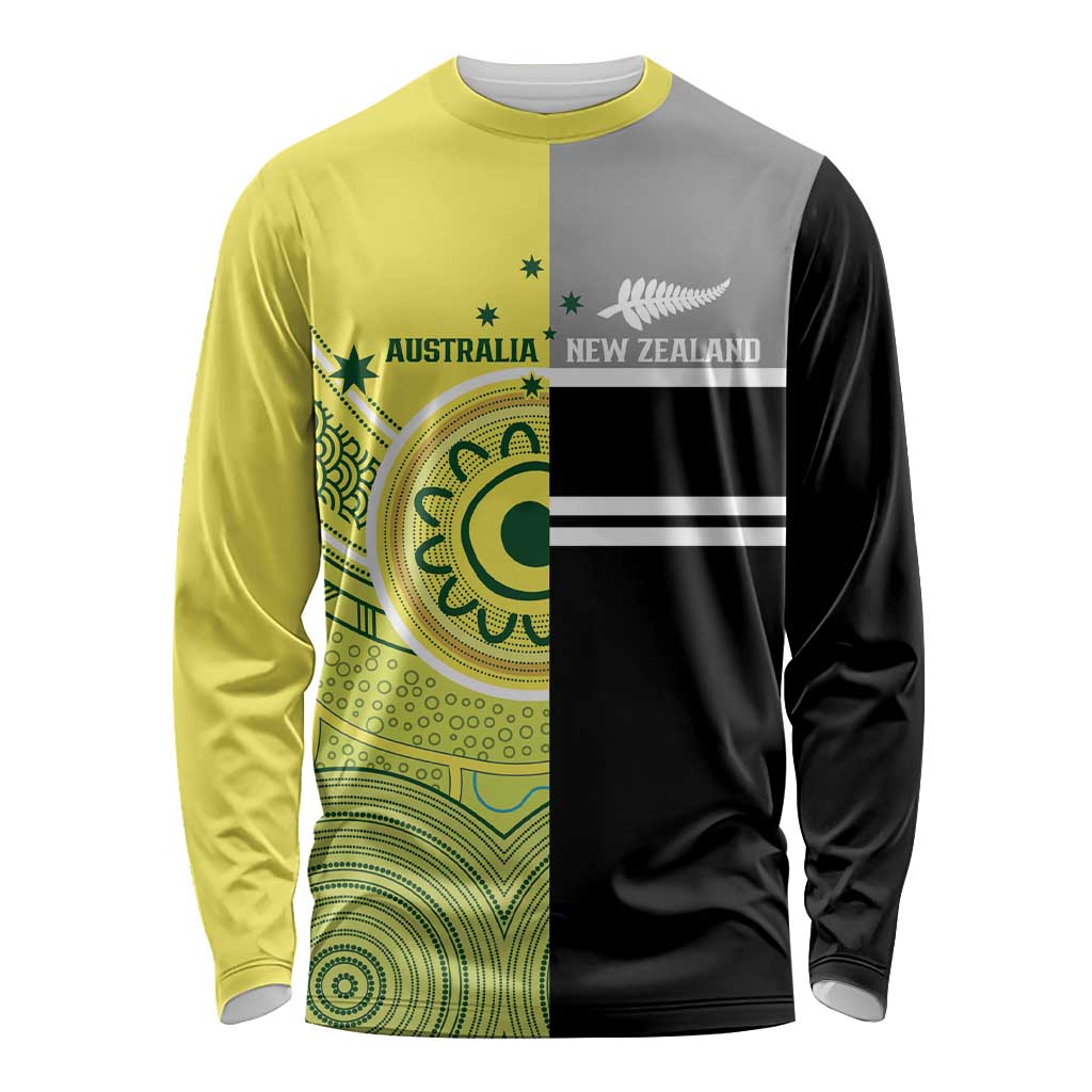 Custom Cricket AUNZ Spirit Long Sleeve Shirt Aussie New Zealand Retro Edition - Polynesian Pride