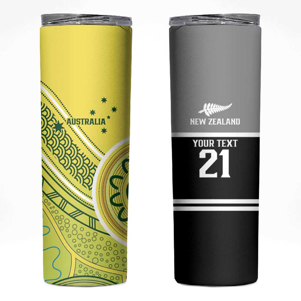 Custom Cricket AUNZ Spirit Skinny Tumbler Aussie New Zealand Retro Edition LT9 Black - Polynesian Pride