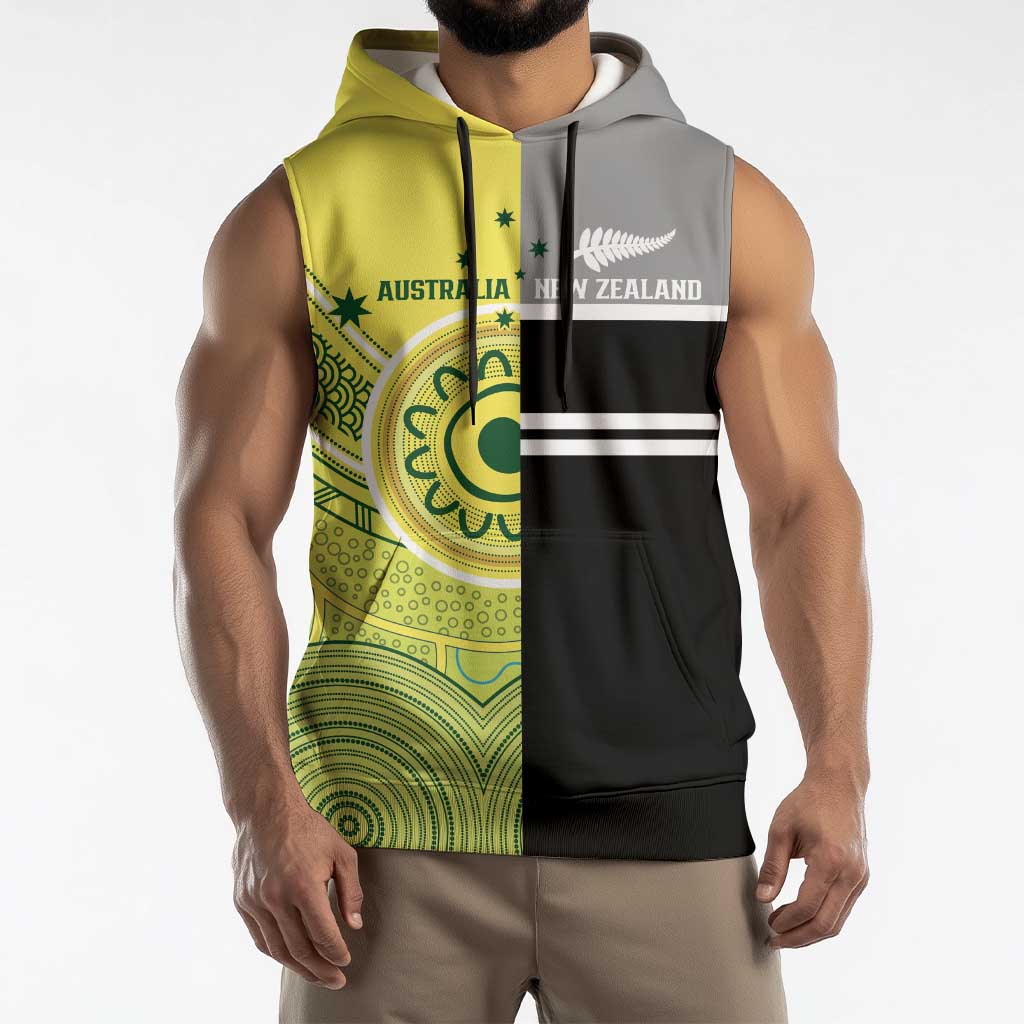 Custom Cricket AUNZ Spirit Sleeveless Hoodie Aussie New Zealand Retro Edition LT9 - Polynesian Pride