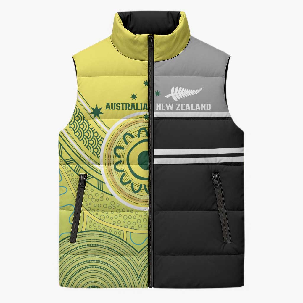 Custom Cricket AUNZ Spirit Sleeveless Puffer Jacket Aussie New Zealand Retro Edition - Polynesian Pride