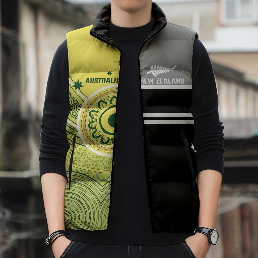 Custom Cricket AUNZ Spirit Sleeveless Puffer Jacket Aussie New Zealand Retro Edition - Polynesian Pride