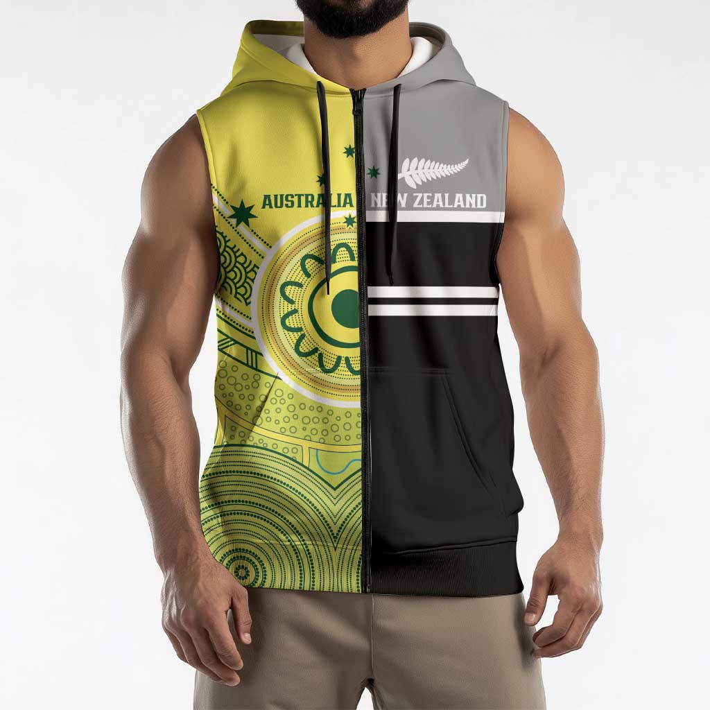 Custom Cricket AUNZ Spirit Sleeveless Zip Hoodie Aussie New Zealand Retro Edition LT9 - Polynesian Pride
