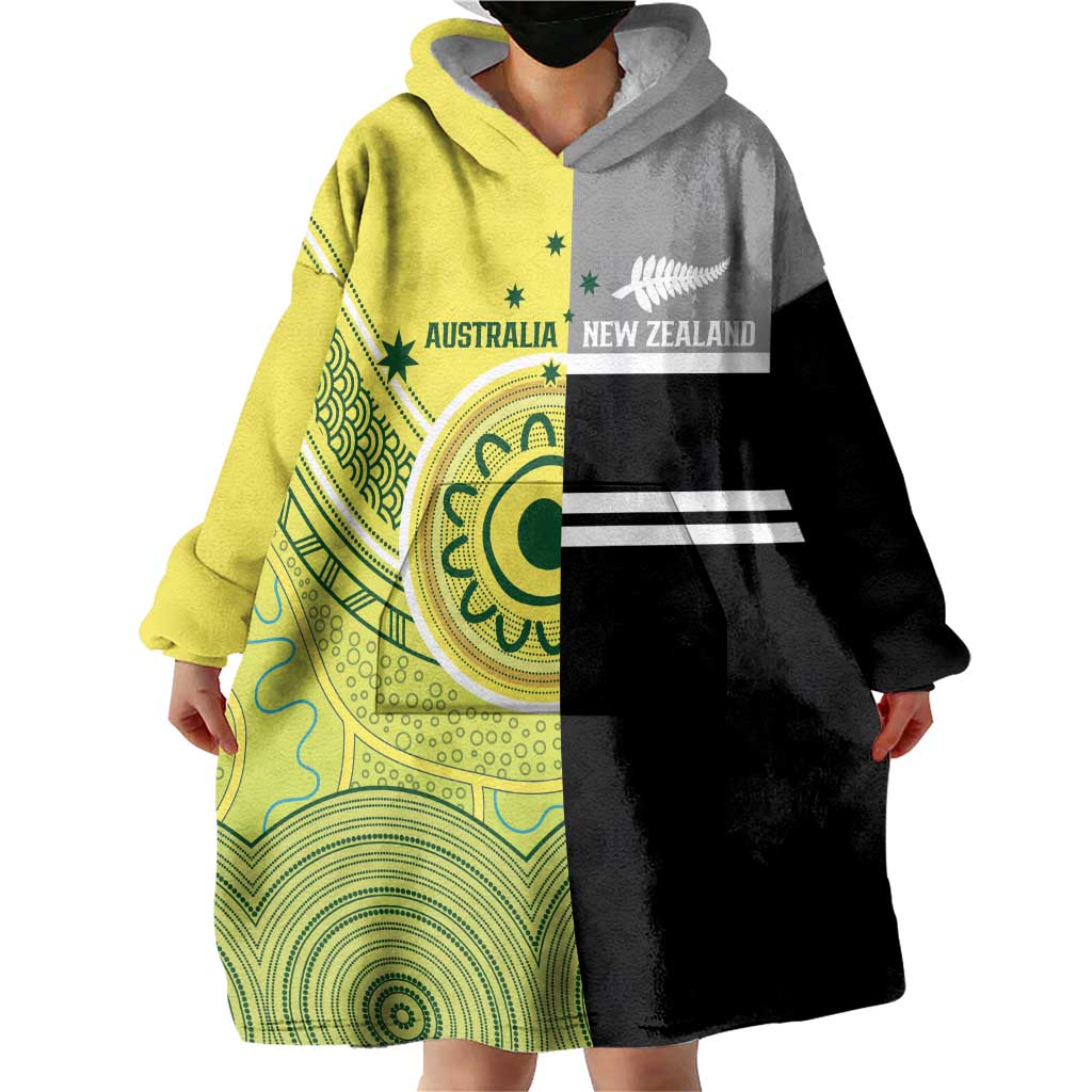 Custom Cricket AUNZ Spirit Wearable Blanket Hoodie Aussie New Zealand Retro Edition LT9 - Polynesian Pride