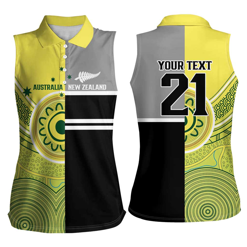 Custom Cricket AUNZ Spirit Women Sleeveless Polo Shirt Aussie New Zealand Retro Edition LT9 - Polynesian Pride