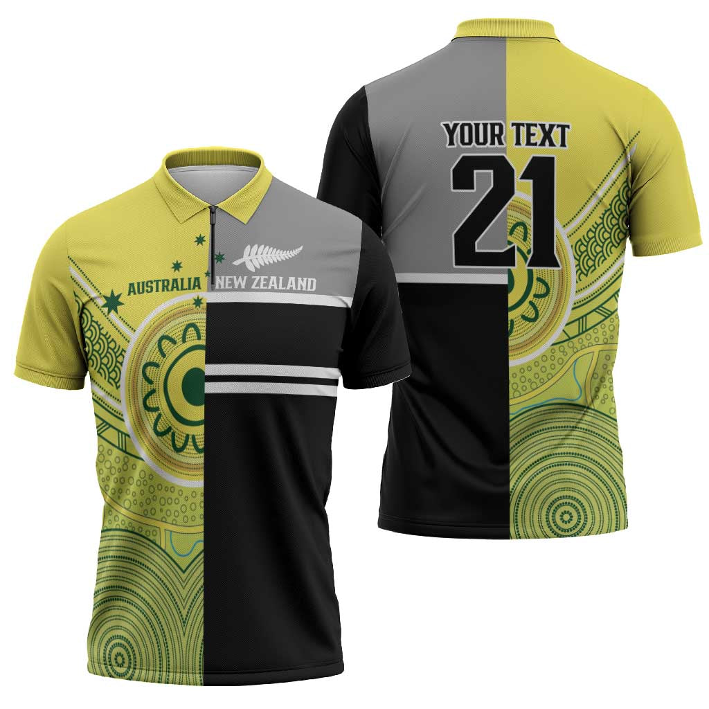 Custom Cricket AUNZ Spirit Zipper Polo Shirt Aussie New Zealand Retro Edition LT9 - Polynesian Pride