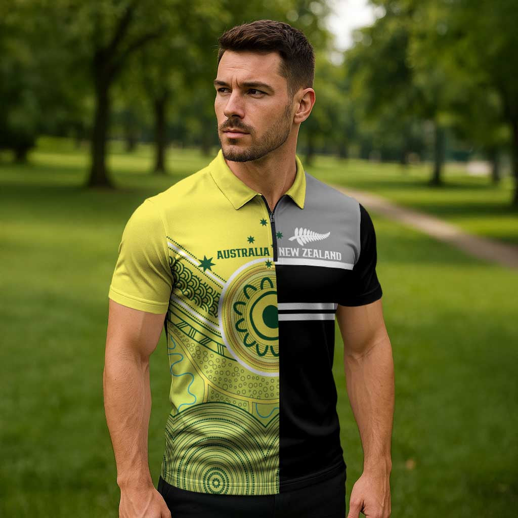 Custom Cricket AUNZ Spirit Zipper Polo Shirt Aussie New Zealand Retro Edition LT9 - Polynesian Pride