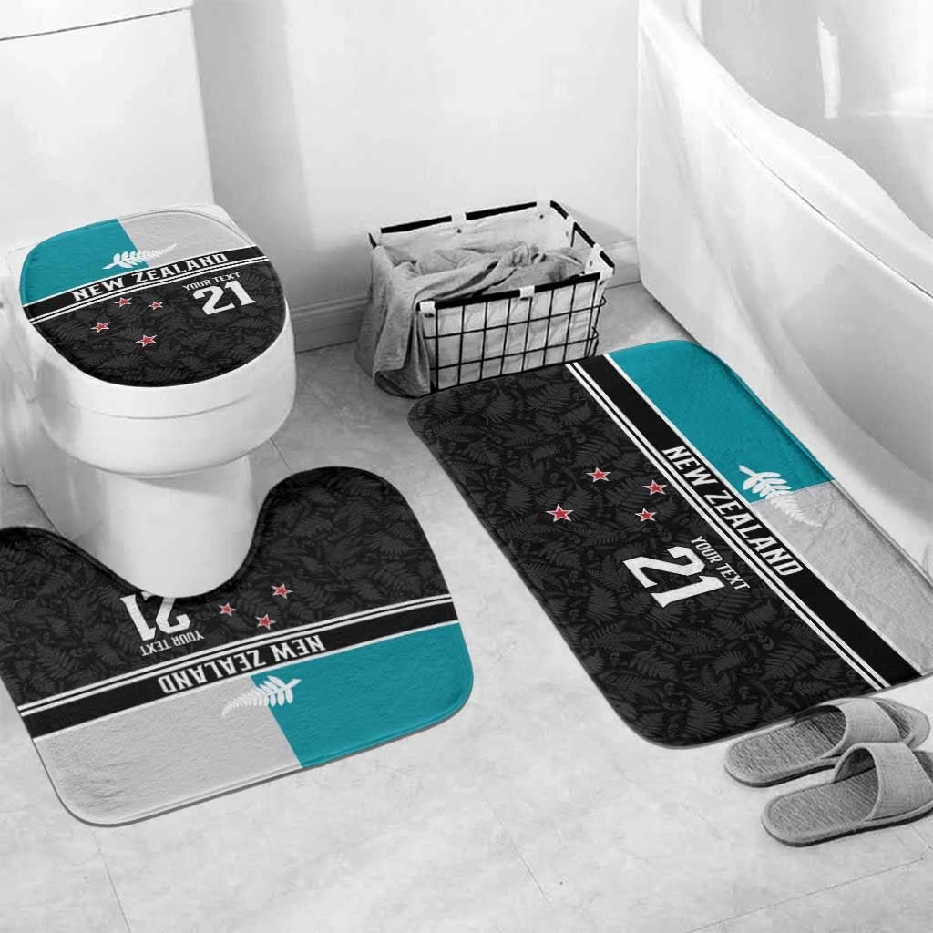 Custom NZ Cricket Pride Bathroom Set Silver Fern Fan Supporter Apparel - Polynesian Pride