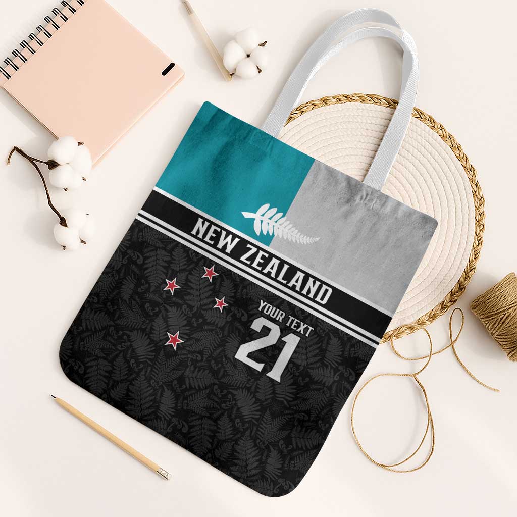 Custom NZ Cricket Pride Tote Bag Silver Fern Fan Supporter Apparel LT9 White Strap One Size Black - Polynesian Pride