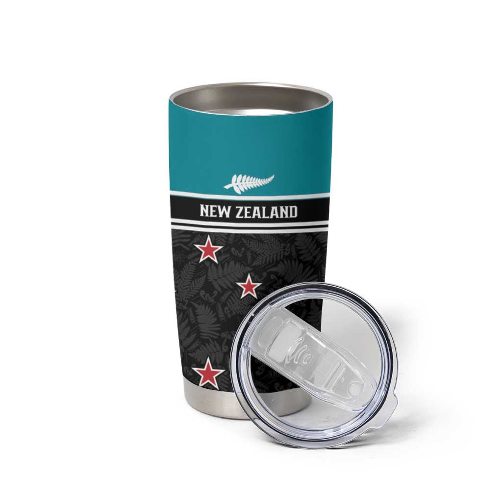 Custom NZ Cricket Pride Tumbler Cup Silver Fern Fan Supporter Apparel - Polynesian Pride