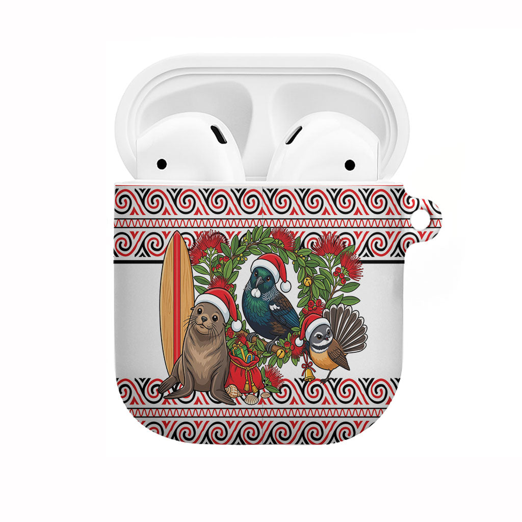 New Zealand Animal Christmas AirPods Case Maori Inspired Kowhaiwhai Patterns LT9 Red - Polynesian Pride