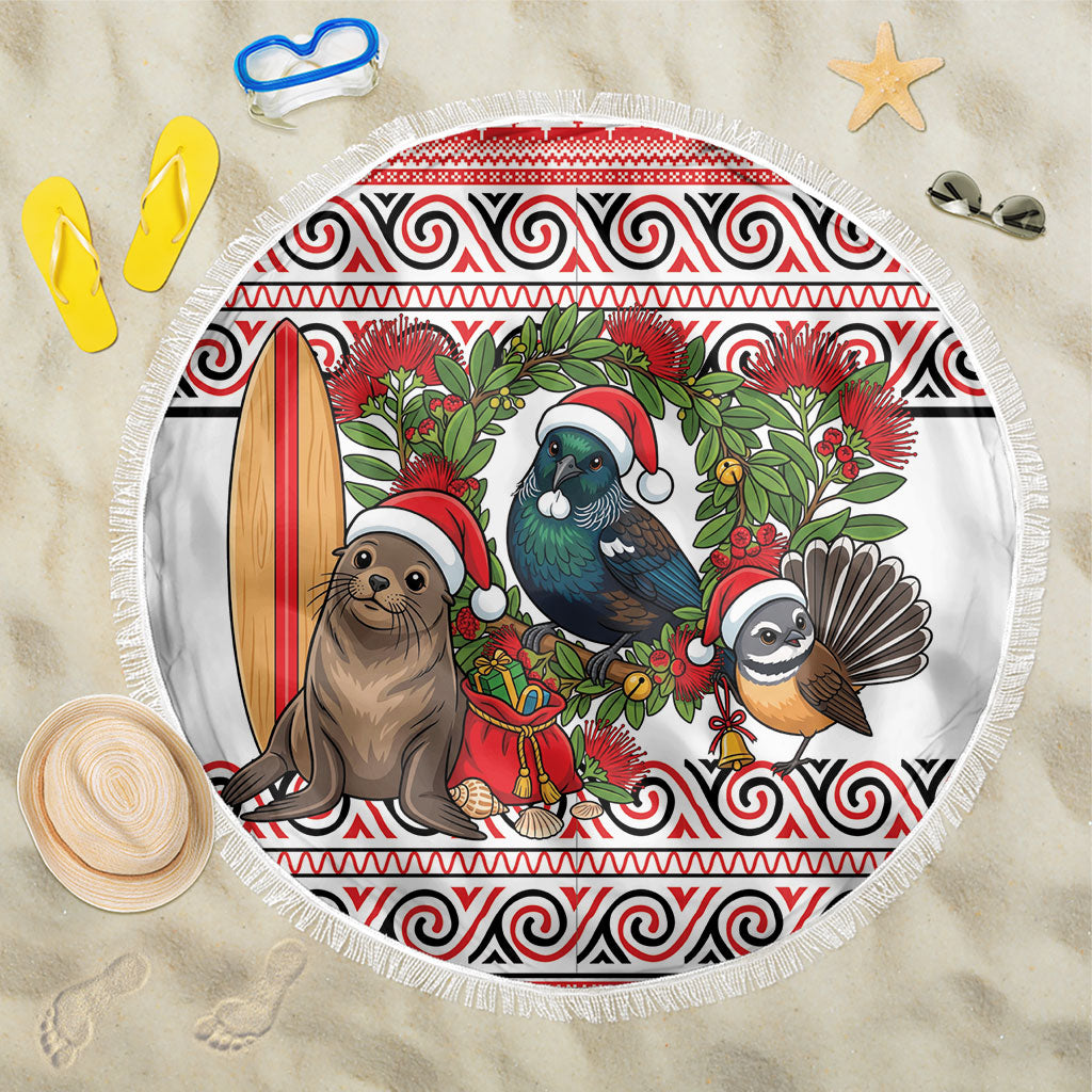 New Zealand Animal Christmas Beach Blanket Maori Inspired Kowhaiwhai Patterns LT9 One Size 150cm Red - Polynesian Pride