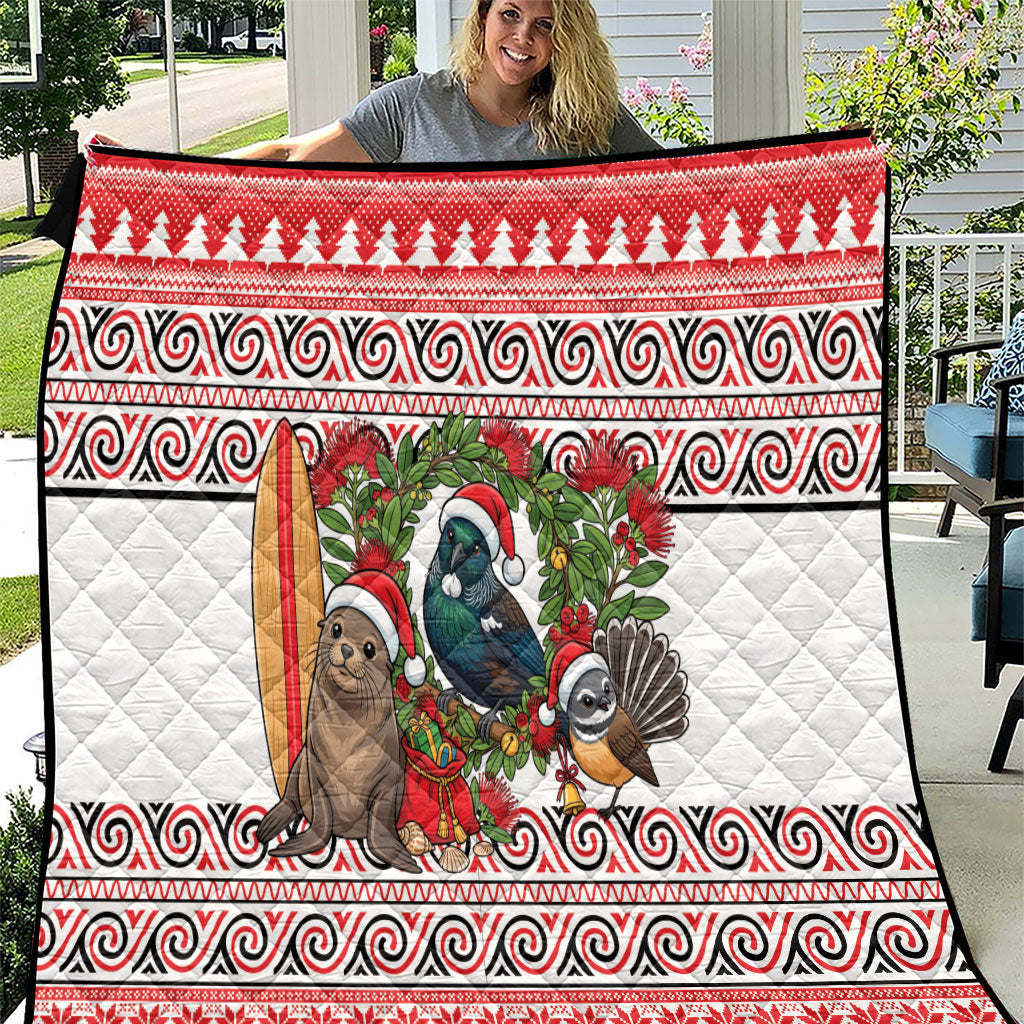 New Zealand Animal Christmas Quilt Maori Inspired Kowhaiwhai Patterns LT9 Red - Polynesian Pride