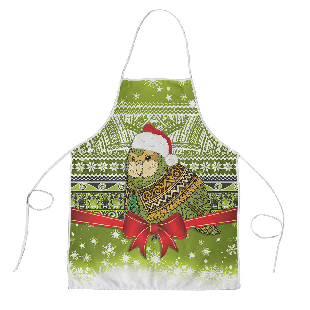 New Zealand Kakapo Christmas Apron Maori Inspired Knitted Patterns LT9 Green - Polynesian Pride