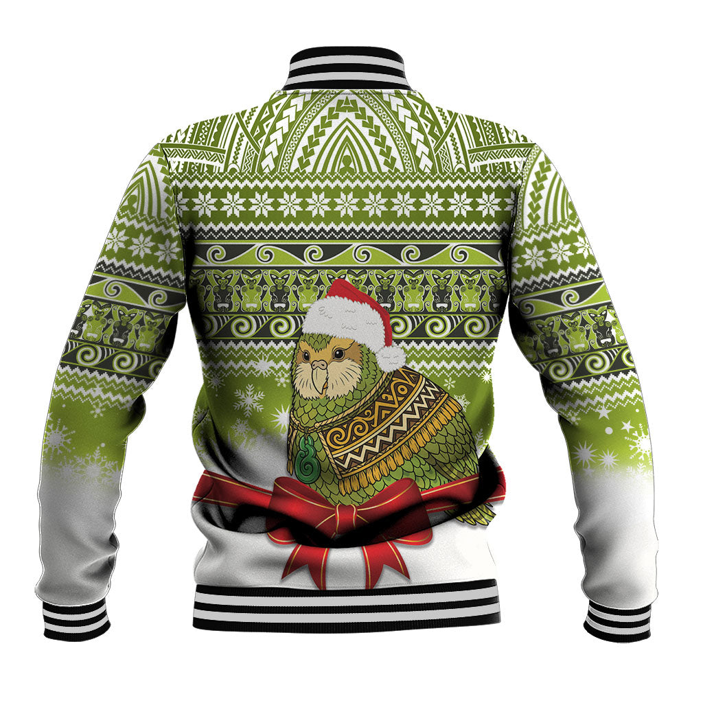New Zealand Kakapo Christmas Baseball Jacket Maori Inspired Knitted Patterns LT9 - Polynesian Pride