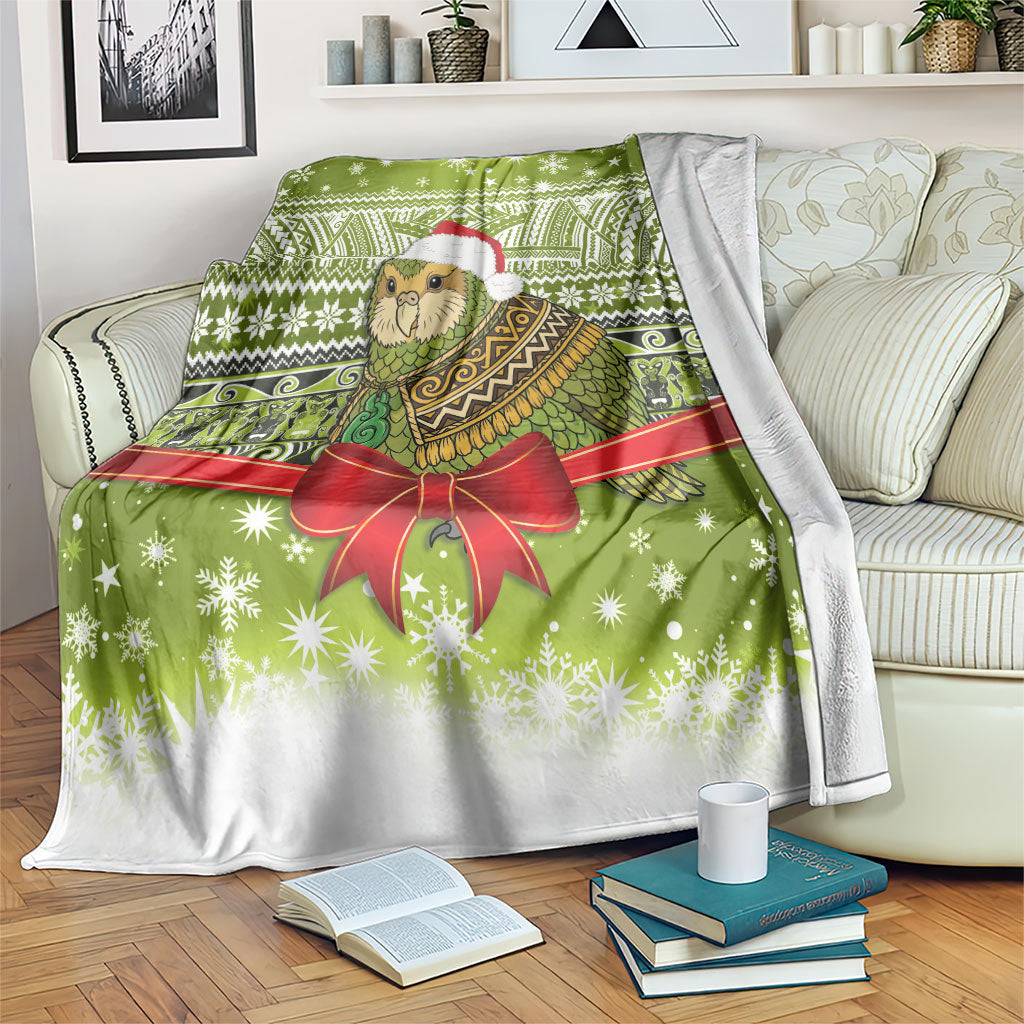 New Zealand Kakapo Christmas Blanket Maori Inspired Knitted Patterns LT9 Green - Polynesian Pride