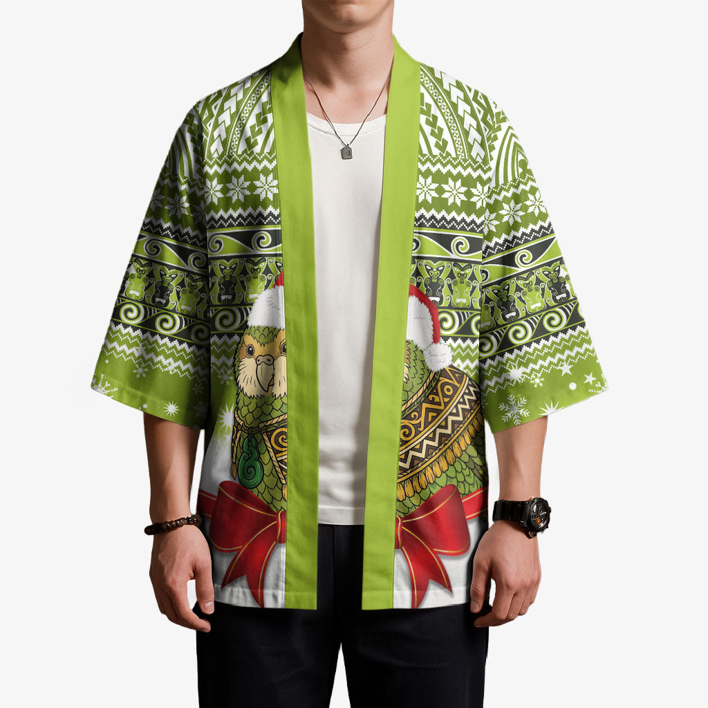New Zealand Kakapo Christmas Kimono Maori Inspired Knitted Patterns LT9 - Polynesian Pride